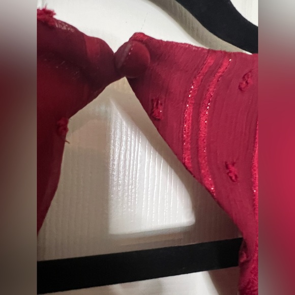 🌹Urban Romantics Red Sheer Cropped Top - Picture 3 of 8